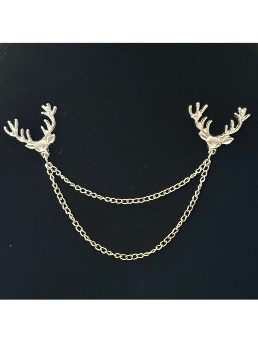 Deer With Antlers Brooch Chain